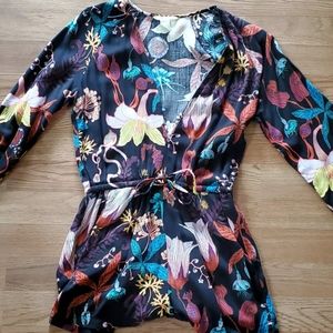 Long Sleeved Floral Romper